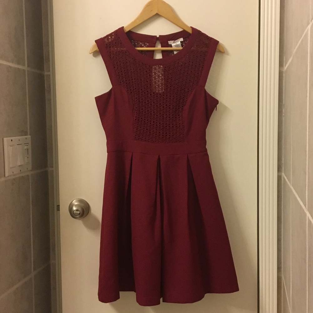 Semiformal raspberry red dress